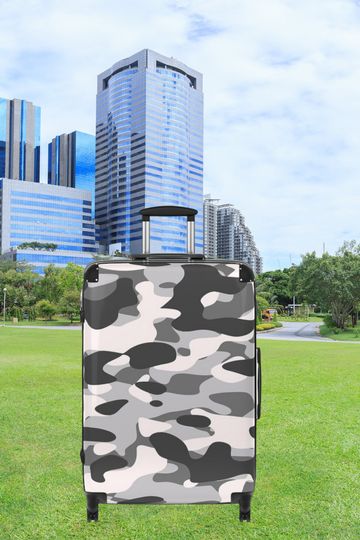 Winter camouflage travel suitcase, hard suitcase on wheels, military camo suitcase, men's military suitcase, military camo luggage, suitcase