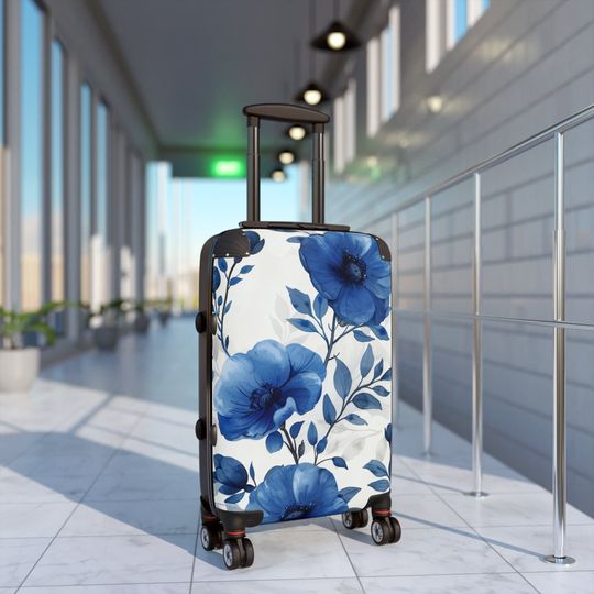 Floral Style Suitcase - Travel in Elegance | Adjustable Handle, 360 Wheels, Safety Lock | High-Resolution Canvas Print Luggage