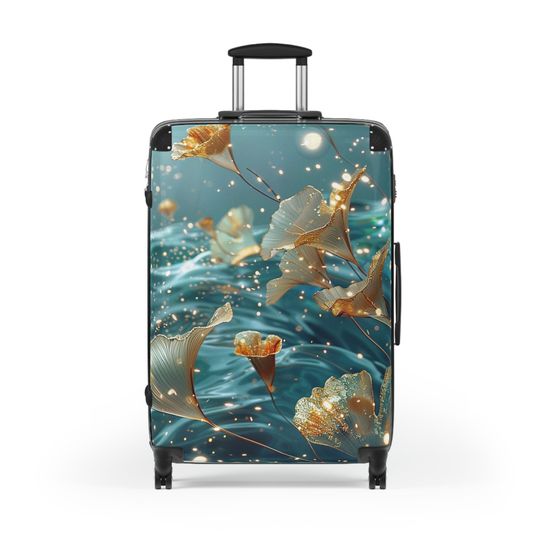 Stylish Travel Suitcase with Golden Sunlight Design - Durable, Lightweight Luggage for Easy Travel