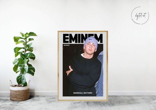 Eminem Poster| Eminem Wall Art| Rapper Poster| Hip Hop Wall Poster| Rapper Poster| Hip Hop Poster| Old School Rapper Art