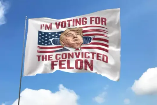 I'm Voting Convicted For The Felon 2024 Election Trump Supporters USA Flag, USA Election Flag, Political Flag, For Decoration