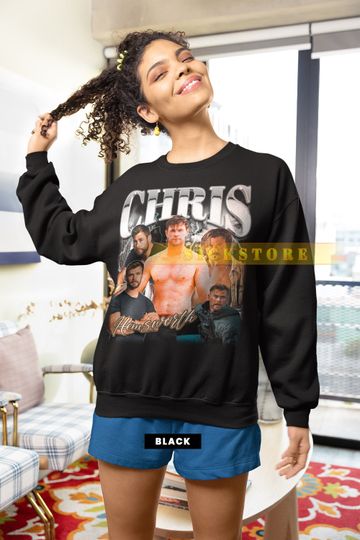 Discover CHRIS HEMSWORTH Vintage Sweatshirt, Chris Hemsworth Shirt, Chris Hemsworth Retro Shirt, Chris Hemsworth Gift, Chris Hemsworth Movies