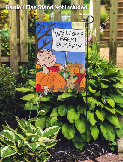 PEANUTS Garden Flag, Halloween Outdoor Flag, Haunted House Garden Flag
