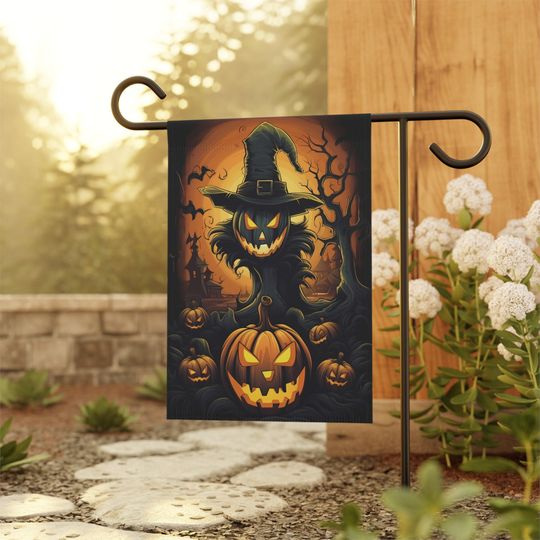 Halloween Garden Banner | Halloween Pumpkin Forest | Homestead Banner | Spooky Halloween Flag | Trick-or-Treating Banner | Autumn Flag