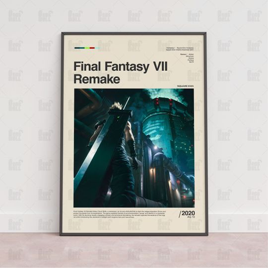 Final Fantasy VII Remake Poster, Gaming Room Poster, Gaming Wall Poster, Gaming Print Poster, Game Gift, Video Games Poster, Gaming Wall Art