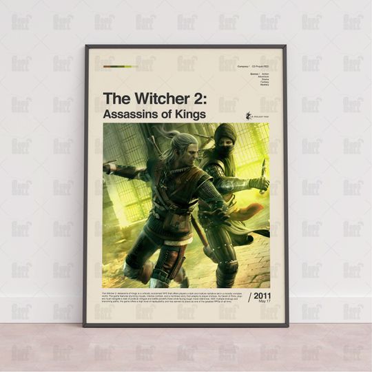 The Witcher 2 Assassins of Kings Poster, Gaming Room Poster, Gaming Wall Poster, Gaming Print Poster, Game Gift, Video Games Poster, Gaming
