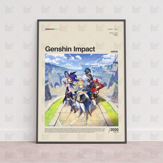 Genshin Impact Poster, Gaming Room Poster, Gaming Wall Poster, Gaming Print Poster, Game Gift, Video Games Poster, Gaming Art,Genshin Impact