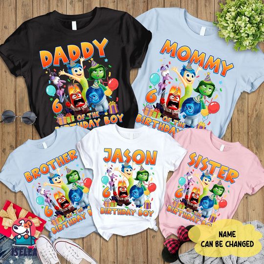 Emotions Inside Out Characters Birthday Shirt, Personalized Inside Out Birthday Shirt, Inside Out Family Shirts, Inside Out Birthday Shirt