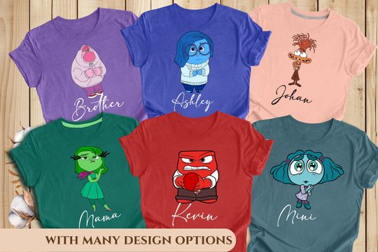 Personalized Inside Out Characters Costume, Inside Out 2 Shirt, Inside Out Group Matching, Inside Out 2 Family Party, Halloween Matching