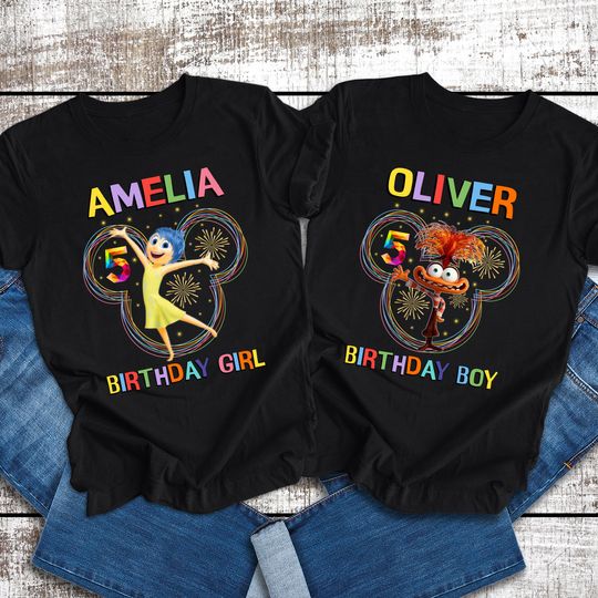 Disney Inside Out Birthday Shirt, Custom Inside Out Characters Birthday Girl Shirt, Emotions Family Shirts, Disney Inside Out 2 Boy Tee