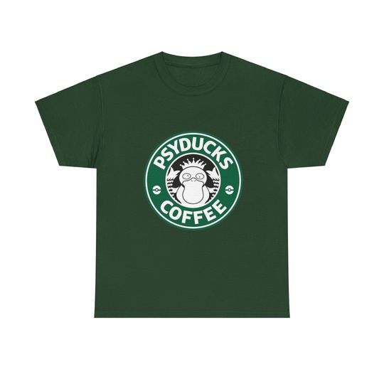 PKM "Psyducks Coffee" Starbucks Unisex Heavy Cotton Tee