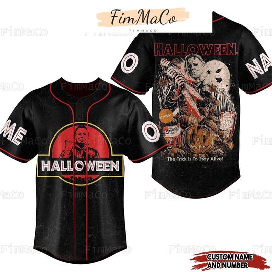 Personalized Michael Myers Comfortable Short Sleeve Sports Baseball Jersey for Men, Women, Kids - Trending Street Fashion