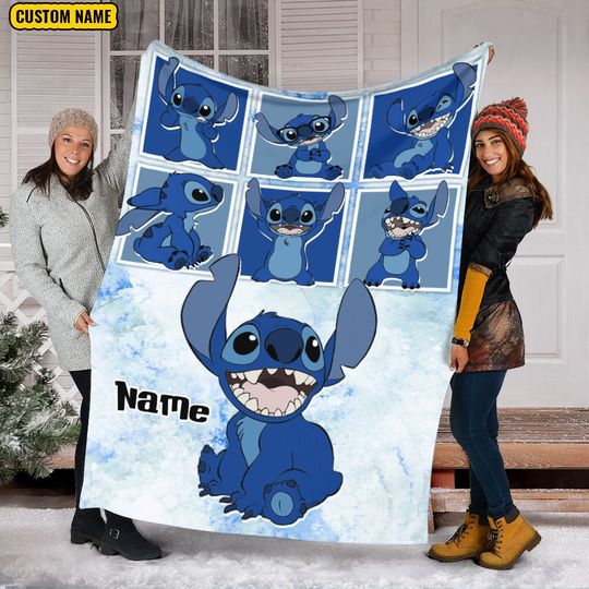 Personalized Disney Stitch Blanket, Funny Stitch Blanket, Ohana Means Family, Lilo and Stitch Blanket, Stitch Birthday Gifts