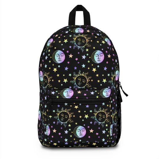 Celestial Moon and Sun Backpack, Starry night Travel Backpack, Boho Backpack, Celestial rucksack , Womens backpack , weekender bag, day bag