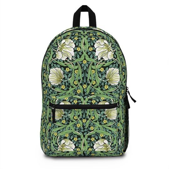 William Morris style Floral backpack, flower all over print, kids backpack, womens rucksack, overnight bag, school backpack, gifts for her