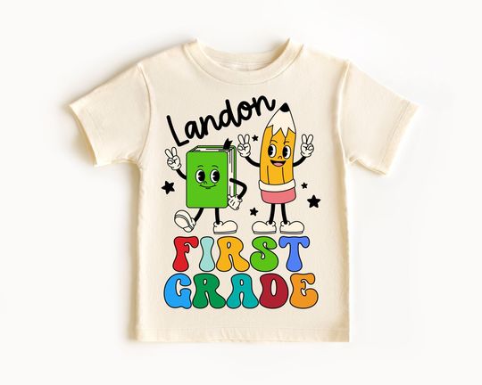 Personalized First Grade Shirt, Personalized Back to School Shirt, Retro First Grade Gifts