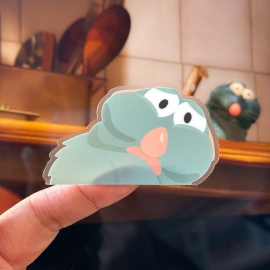 Remy Barfing Meme Transparent Sticker, Ratatouille Chef, Cooking Disney Paris Stickers, cell phone, bottle, laptop, planner decal
