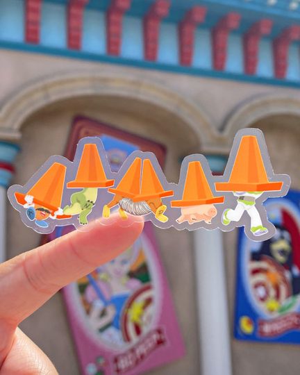 Toys Crossing Transparent Laptop Sticker, Disney Pixar Toy Story Woody Buzz, journal planner, water bottle, cell phone sticker