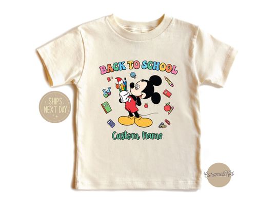 Personalized Disney Back To School Shirt, Disneyland First Grade Tee