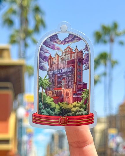 Hotel Tower of Terror Terrarium Transparent Laptop Stickers, Disney Parks Ride sticker, iphone, planner, water bottle decal