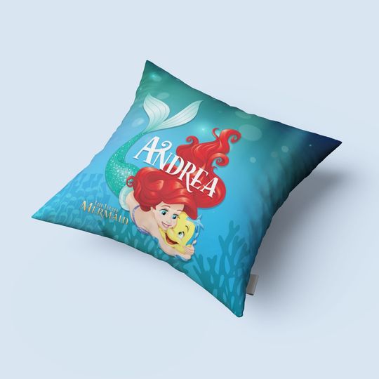 The little Mermaid Luxury Pillow, Disney Throw Pillow, Cartoon Throw Pillow
