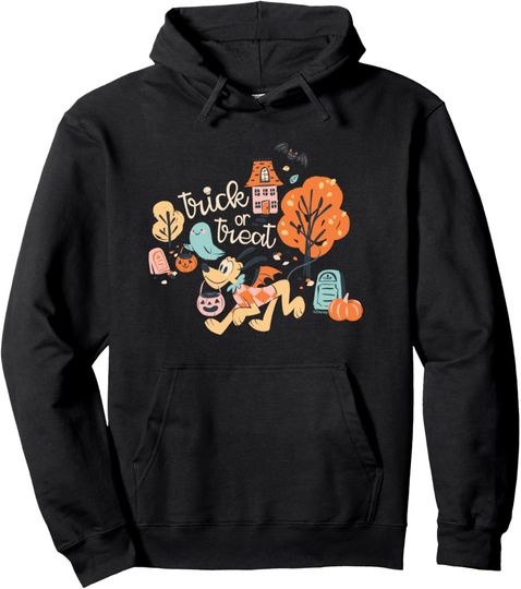 Disney Pluto Trick or Treat Halloween Pullover Hoodie Unisex Hoodies, Disney pullover gift, Disney Family Lover Hoodie