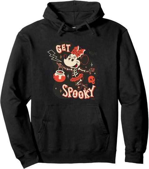 Disney Minnie Mouse Halloween Skeleton Costume Get Spooky Pullover Hoodie Unisex Hoodies, Disney pullover gift, Disney Family Lover Hoodie