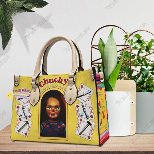 Halloween Leather Handbags, Chucky Leather Handbags, Bride Of Chucky Bag, Childsplay Movie Merch, Horror Movie Gift, Halloween Bag