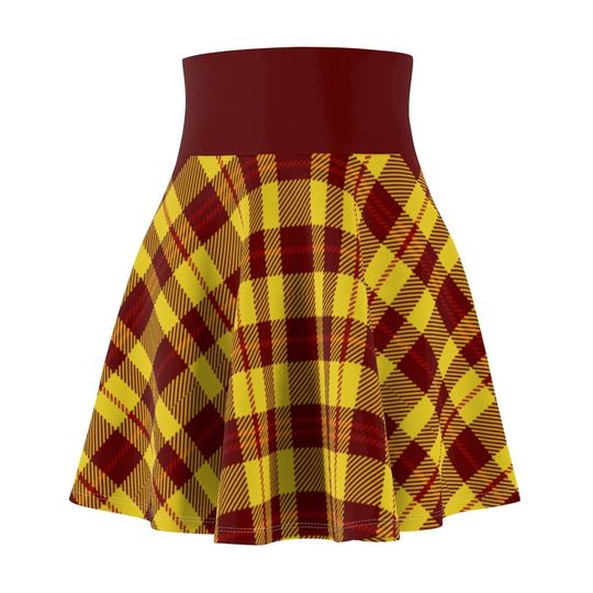 Red Plaid Skirt, Women's Skater Skirt, Wizard Skirt