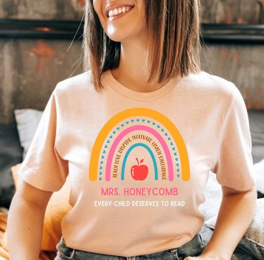 Custom Reading Teacher T-shirt, Personalize for your favorite Teacher T-shirt, Teacher Gift Back to School Teacher, Custom Teacher Shirt