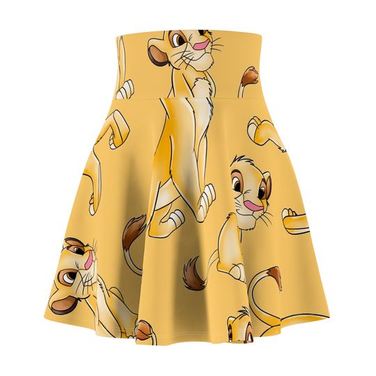 Simba Hakuna Matata Women's Skater Skirt | 4" wide high-rise elastic waistband | Women Summer Skater Skirt | Beaching Outfit