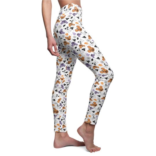 Disney Halloween Leggings Pumpkin and Ghost Yoga Pants for Women Spooky Disney Leggings Pumpkin and Ghost Print Yoga Pants for Halloween