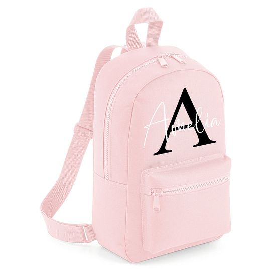 Childrens Personalised Backpack with Name and Initial - Girls Boys Kids Children Pre School School rucksack Back To School Backpack -#MB1