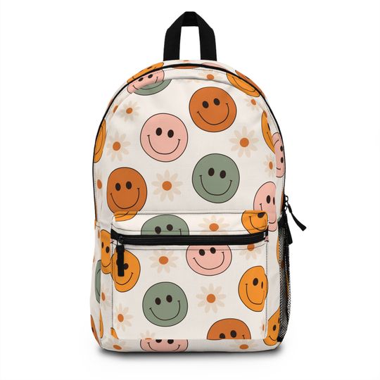 Retro Smiley Face Flower Backpack