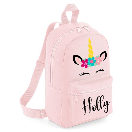 Personalised Mini Unicorn Backpack with ANY NAME- Kids Children Teenagers School Student rucksack - Back To School Bag Backpack -#MBU1