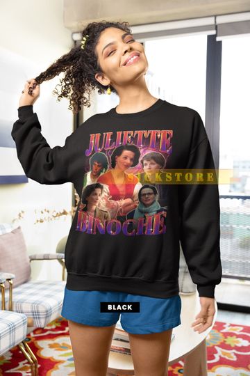 JULIETTE BINOCHE Vintage Sweatshirt, Juliette Binoche Homage Sweater, Juliette Binoche Fan, Juliette Binoche Retro 90s Sweater Merch Gift