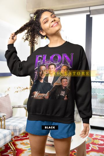 ELON MUSK Vintage Sweatshirt, Elon Musk Homage Sweater, Elon Musk Fan Shirt, Elon Musk Retro 90s Sweater, Elon Musk Gift, Elon Musk Crypto