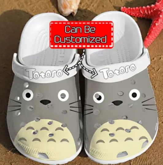 Customized Love My Neighbor Totoro Clogs, Funny Footware, Gift for Fans, Funny Gift Ideas, Movie Merch, Movie Inspired Accessories