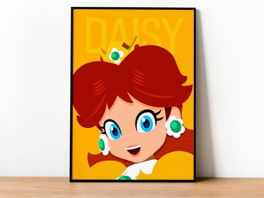 Princess Daisy Poster  - Wall art, Gaming, Geek, Gamer, For Him, For Her, Gift, Gamer, Video Games