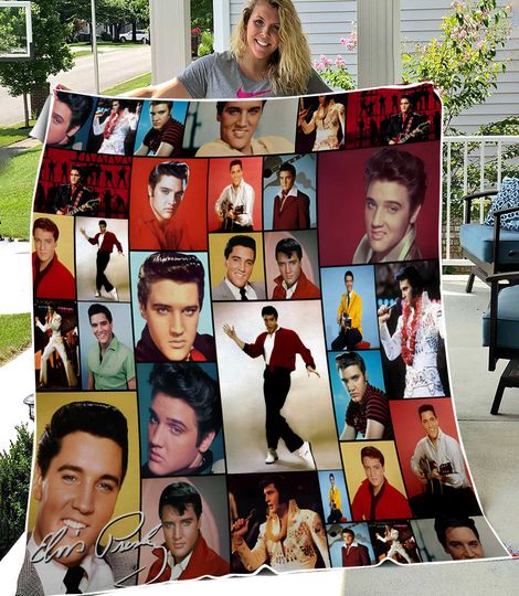 Coloured Elvis Celebrity Montage Fleece Blanket