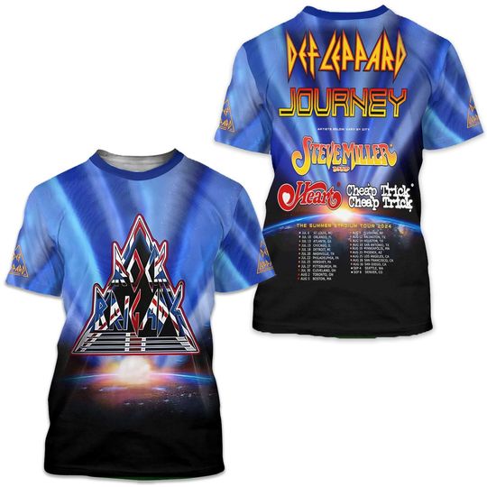 Def Leppard And Journey Summer Stadium Tour 2024 3D AOP T-shirt