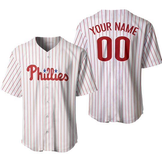 Custom White Philadelphia Team Phillies 3DPrint Jersey TeamBaseball