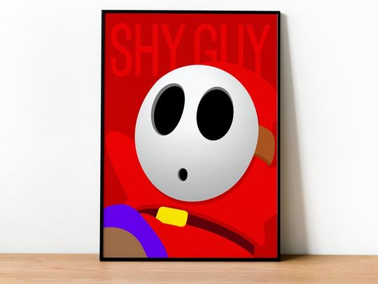 Super Mario - Shy Guy -  Poster Print - Wall art, Gaming, Geek, Gamer, For Him, For Her, Gift, Gamer, Video Games