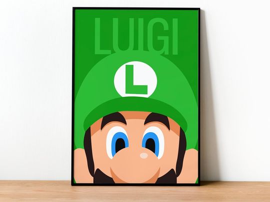 Luigi Poster Print - Wall art, Gaming, Geek, Gamer, For Him, For Her, Gift, Gamer, Video Games