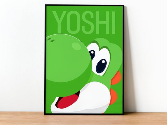 Yoshi Poster Print - Wall art, Gaming, Geek, Gamer, For Him, For Her, Gift, Gamer, Video Games