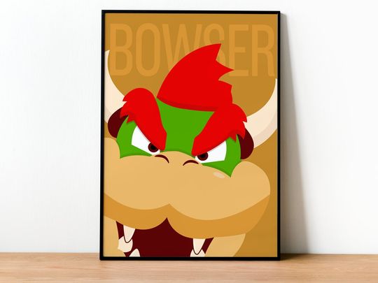 King Bowser Poster Print - Wall art, Gaming, Geek, Gamer, For Him, For Her, Gift, Gamer, Video Games