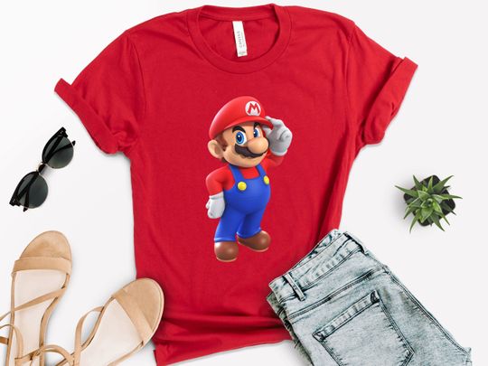 Super Mario cotton tee, Graphic Tshirt for men, women, Unisex, Trending Gifts
