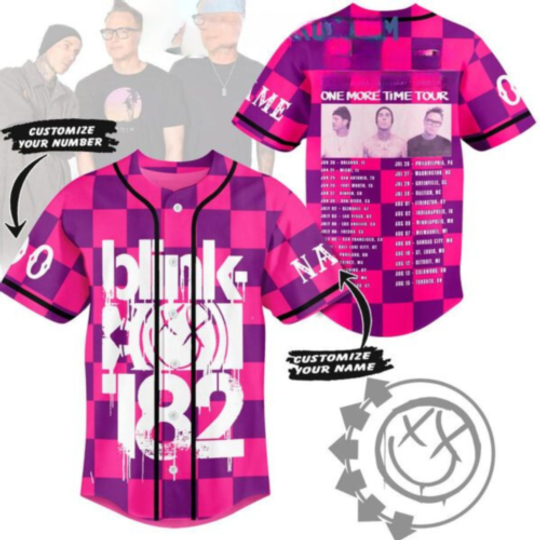 B182 One More Time Tour 2024 Personalized Baseball Jersey | Music Tour Outfit | Summer Streetwear For Unisex