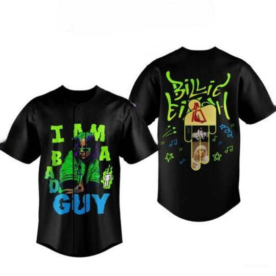 Billie Eilish I Am A Bad Guy Baseball Jersey | Music Tour Outfit | Summer Streetwear For Unisex