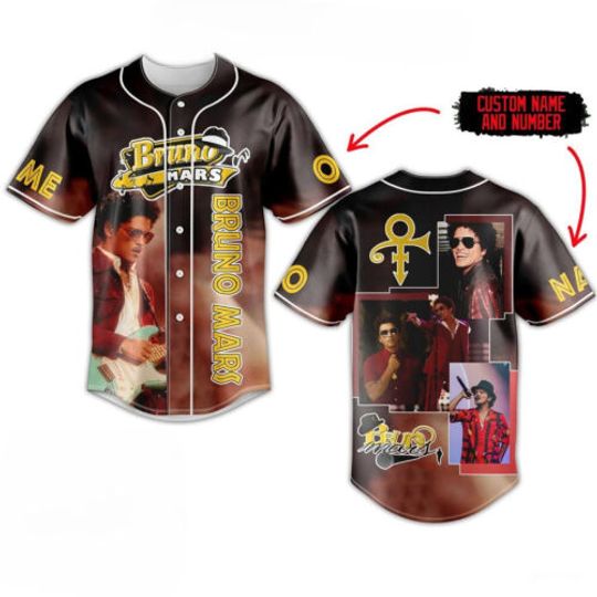 Bruno Mars 2024 Artist Fan Personalized Baseball Jersey